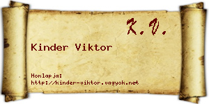 Kinder Viktor névjegykártya